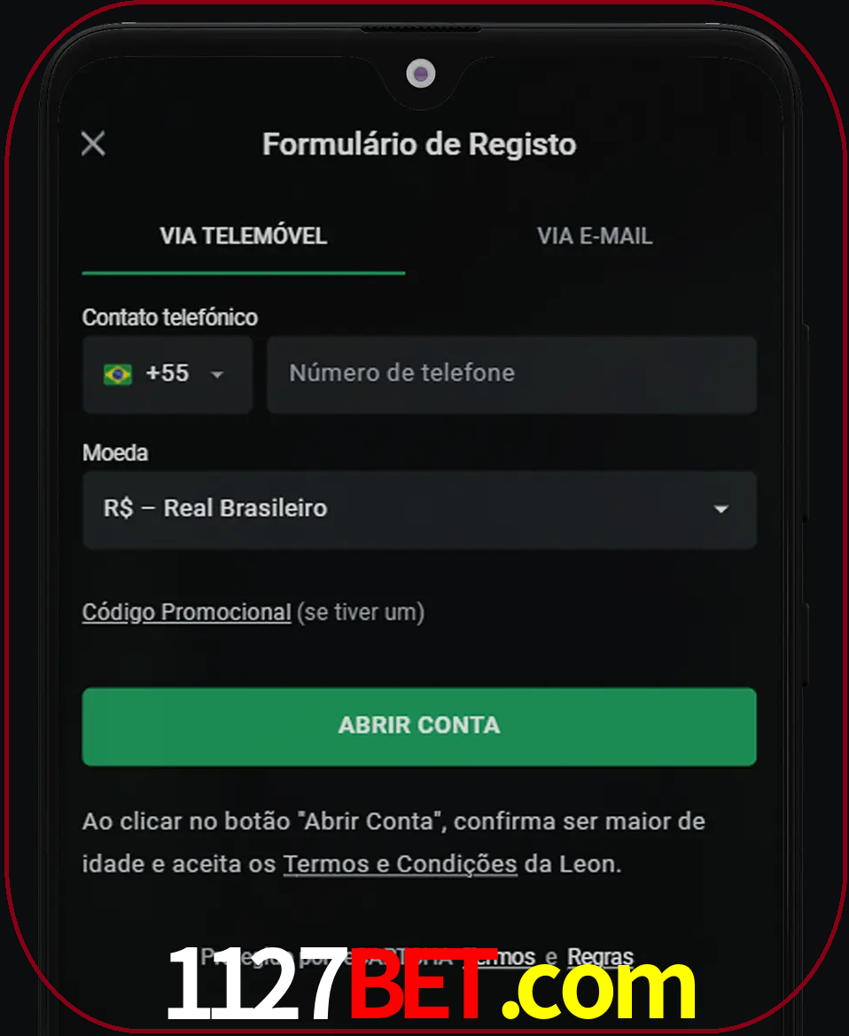 Abra o aplicativo e inicie o processo de registro.